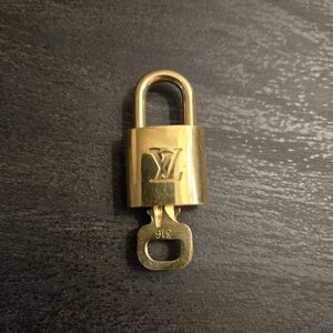 Louis Vuitton Gold Brass Padlock & Key